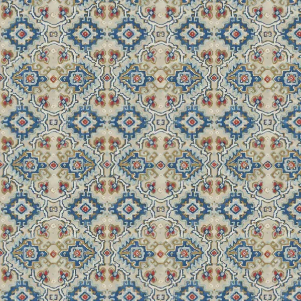 Kami Fabric - Bluestone by blue geometric velvet-chenille fabric from Linwood Fabrics