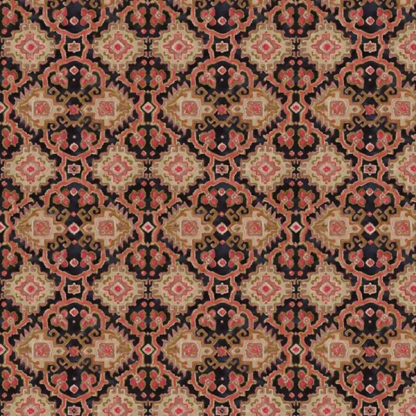 Kami Fabric - Coral by pink geometric velvet-chenille fabric from Linwood Fabrics