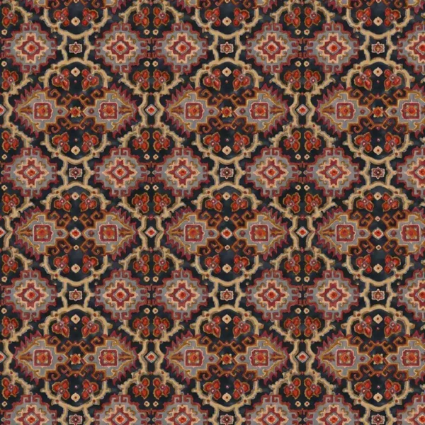 Kami Fabric - Henna by orange geometric velvet-chenille fabric from Linwood Fabrics