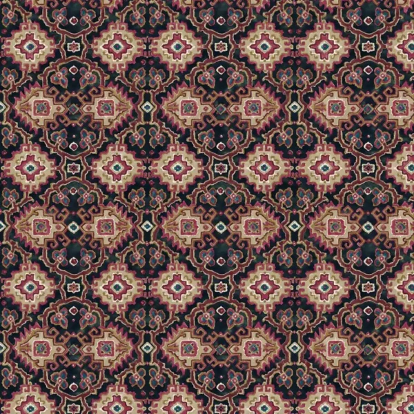 Kami Fabric - Damson by purple geometric velvet-chenille fabric from Linwood Fabrics