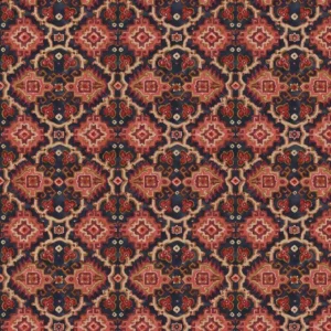 red geometric velvet-chenille fabric from Linwood Fabrics