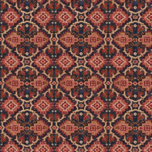 Kami Fabric - Sienna by red geometric velvet-chenille fabric from Linwood Fabrics