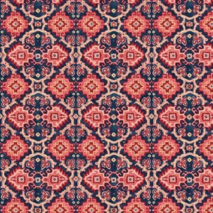red geometric velvet-chenille fabric from Linwood Fabrics