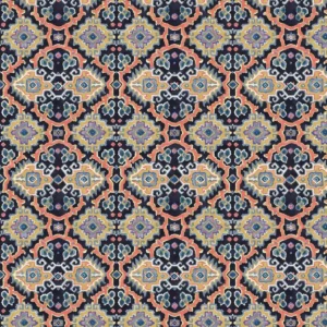 blue geometric velvet-chenille fabric from Linwood Fabrics