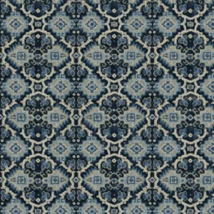 blue geometric velvet-chenille fabric from Linwood Fabrics