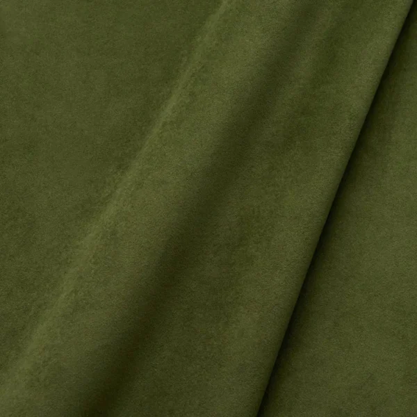 Moleskin III Fabric - Fern by green plain velvet-chenille fabric from Linwood Fabrics