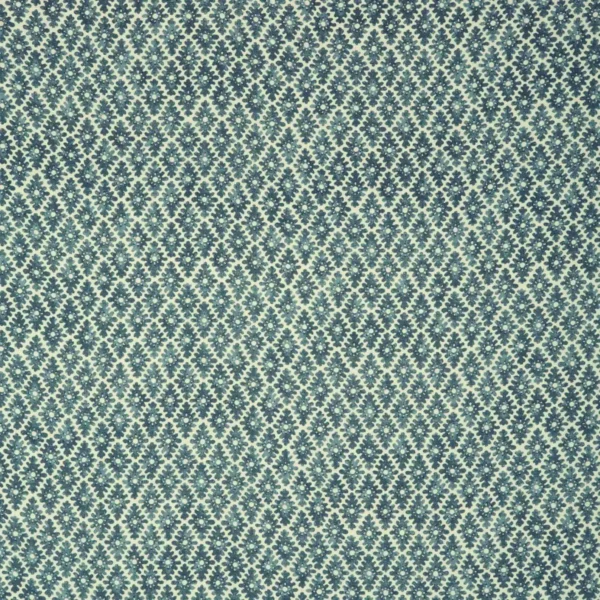 Ashfield Fabric - Harbour Blue by blue spotted linen fabric from Linwood Fabrics