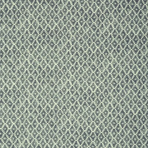 Ashfield Fabric - Steel Blue by black-grey spotted linen fabric from Linwood Fabrics