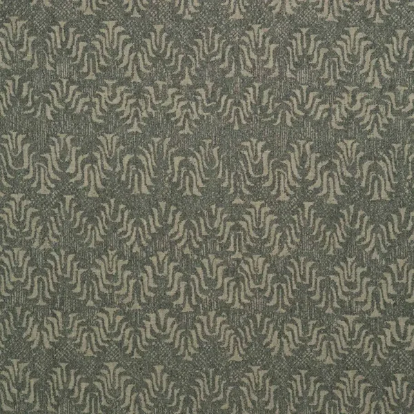 Tyger Fabric - Midnight by black-grey geometric linen fabric from Linwood Fabrics