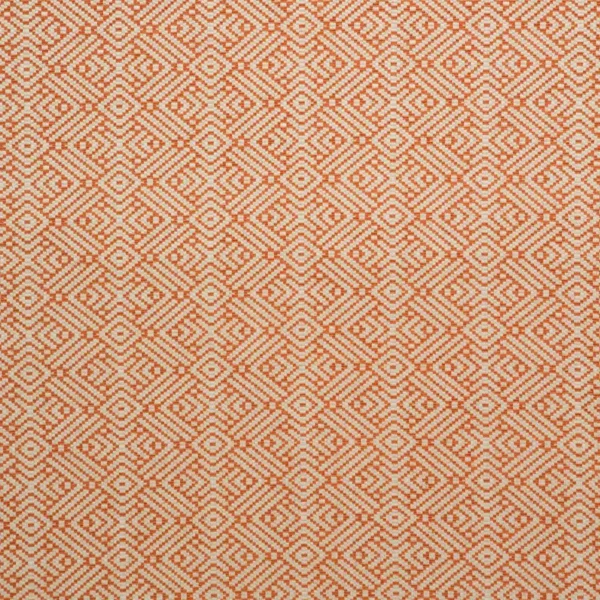 Tanuki Fabric - Tango by orange geometric linen fabric from Linwood Fabrics