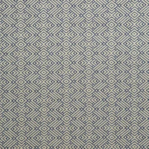 blue geometric linen fabric from Linwood Fabrics