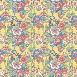 multicolour botanical linen fabric from Linwood Fabrics