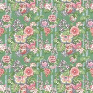 green botanical linen fabric from Linwood Fabrics