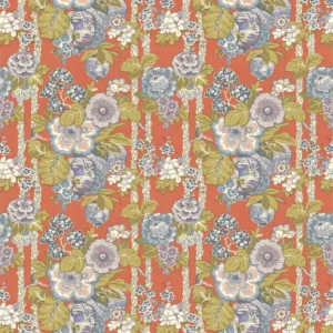 multicolour botanical linen fabric from Linwood Fabrics