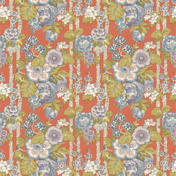 multicolour botanical linen fabric from Linwood Fabrics