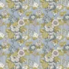 blue botanical linen fabric from Linwood Fabrics