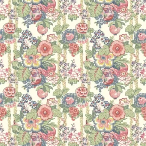 multicolour botanical linen fabric from Linwood Fabrics