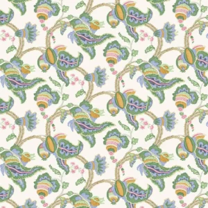 green botanical linen fabric from Linwood Fabrics