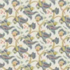 blue botanical linen fabric from Linwood Fabrics