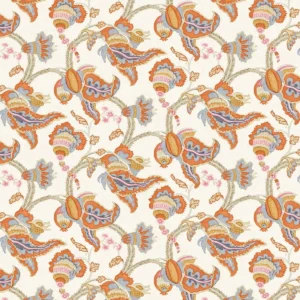 multicolour botanical linen fabric from Linwood Fabrics