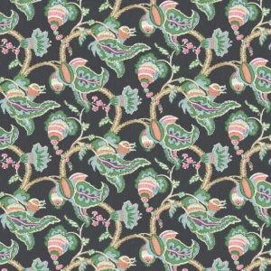 multicolour botanical linen fabric from Linwood Fabrics