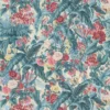 blue botanical linen fabric from Linwood Fabrics