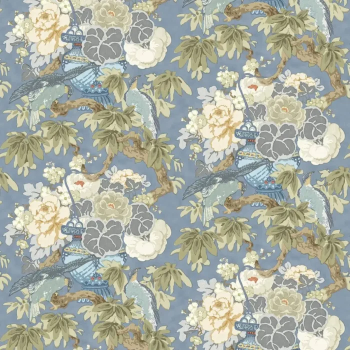 The Royal Garden Fabric - Cornflower swatch