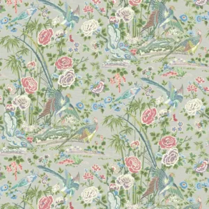 multicolour botanical linen fabric from Linwood Fabrics