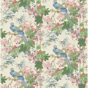 green botanical linen fabric from Linwood Fabrics