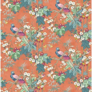 multicolour botanical linen fabric from Linwood Fabrics