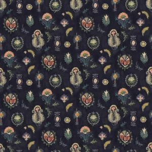 black-grey contemporary velvet-chenille fabric from Linwood Fabrics