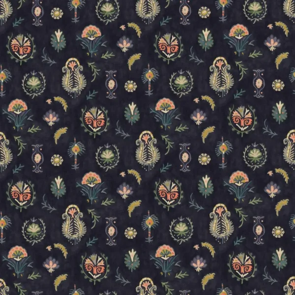 Fawkes Fabric - Gunpowder by black-grey contemporary velvet-chenille fabric from Linwood Fabrics