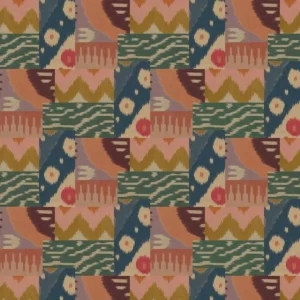 multicolour geometric velvet-chenille fabric from Linwood Fabrics