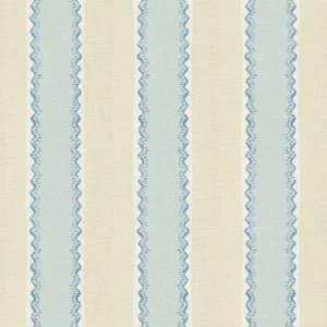blue striped linen fabric from Linwood Fabrics
