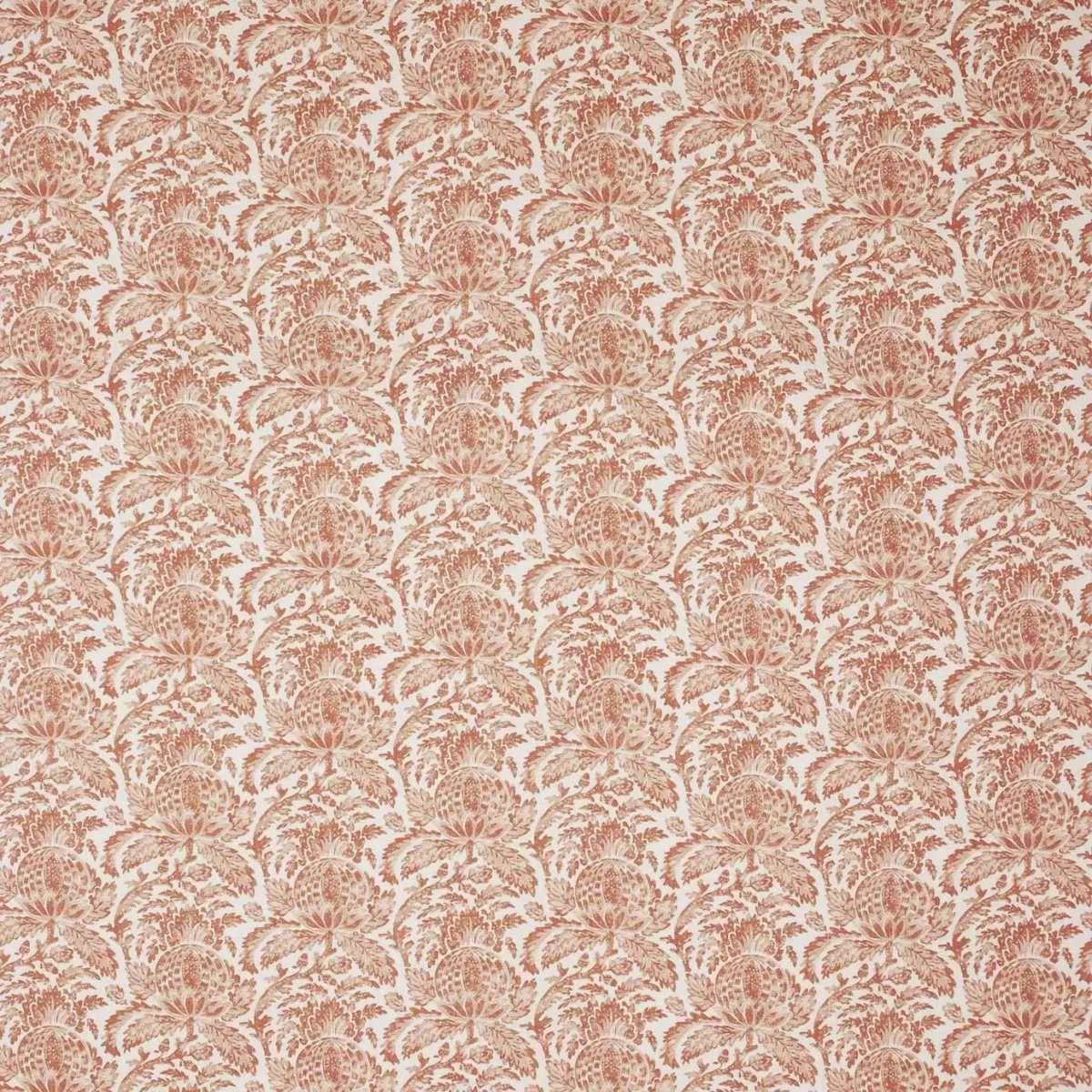 red botanical linen fabric from Linwood Fabrics