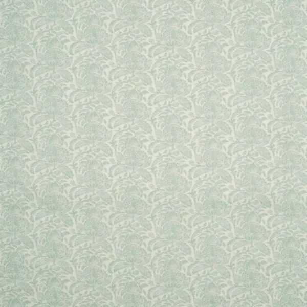Torosay Fabric - Duck Egg by black-grey botanical linen fabric from Linwood Fabrics
