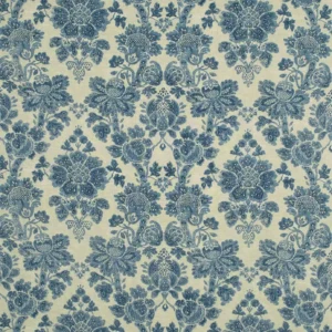 blue botanical linen fabric from Linwood Fabrics