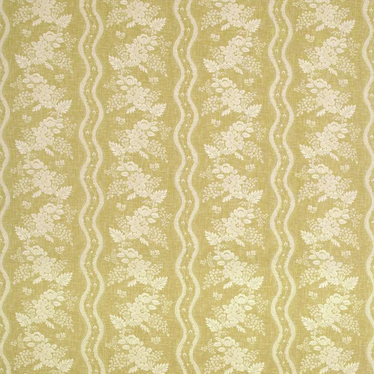 brown botanical linen fabric from Linwood Fabrics