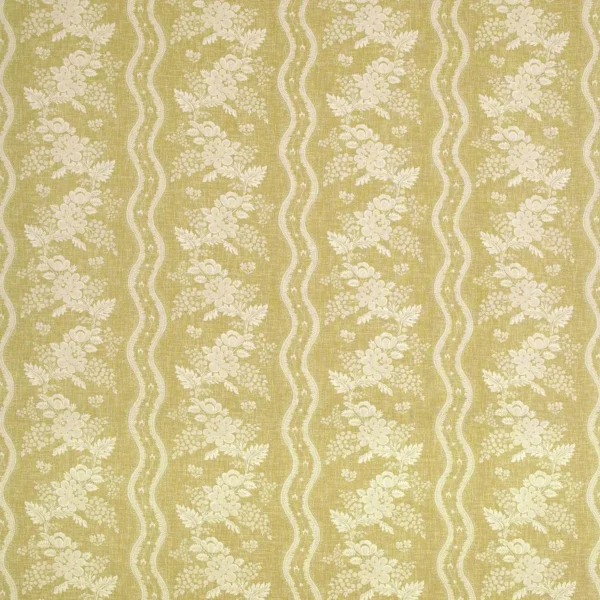 Arley Fabric - Golden by brown botanical linen fabric from Linwood Fabrics