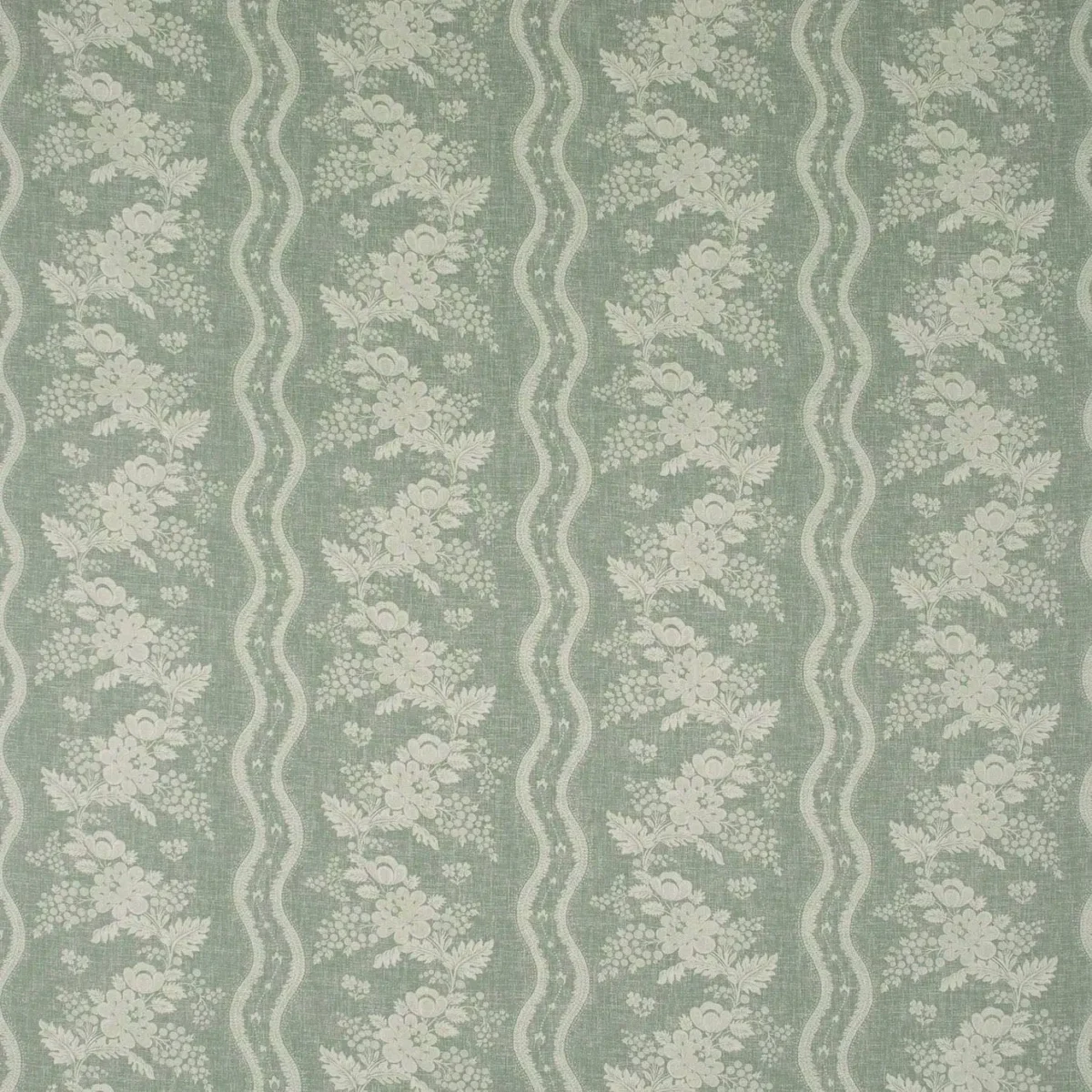 Arley Fabric - Duck Egg by black-grey botanical linen fabric from Linwood Fabrics