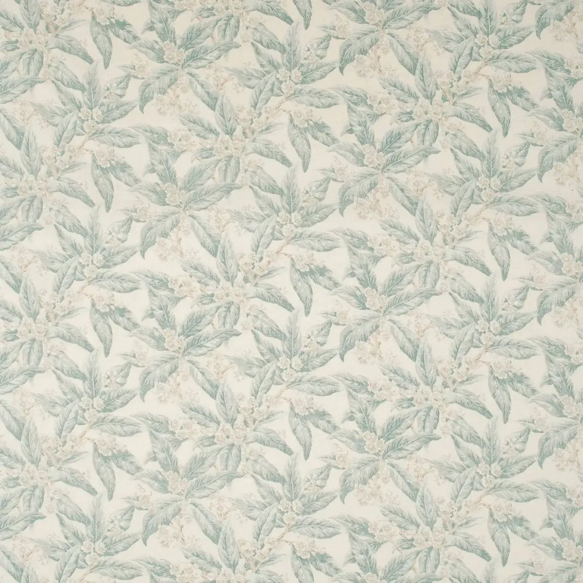 blue botanical linen fabric from Linwood Fabrics