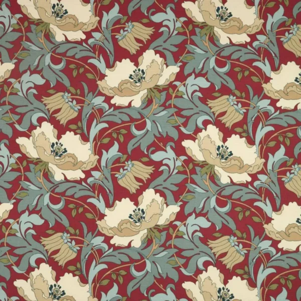 blue botanical cotton fabric from iLiv