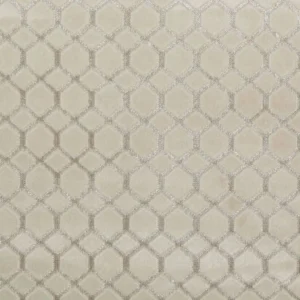 white geometric velvet-chenille fabric from iLiv