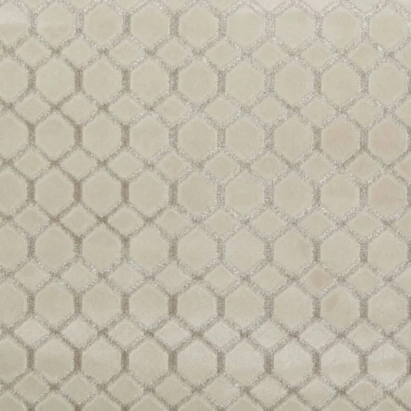 Dara Fabric - Oyster by white geometric velvet-chenille fabric from iLiv
