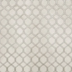white geometric velvet-chenille fabric from iLiv