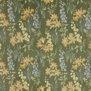 green botanical velvet-chenille fabric from iLiv