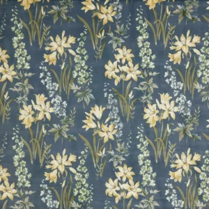 blue botanical velvet-chenille fabric from iLiv