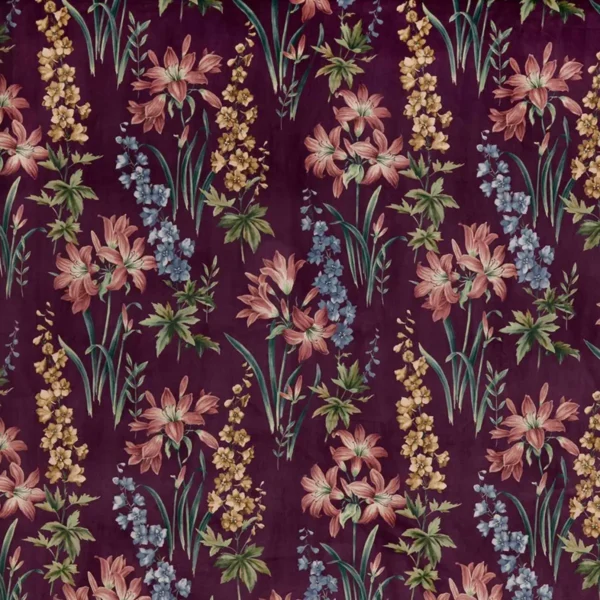 multicolour botanical velvet-chenille fabric from iLiv