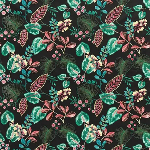 Fandango Fabric - Zinc by multicolour botanical cotton fabric from iLiv