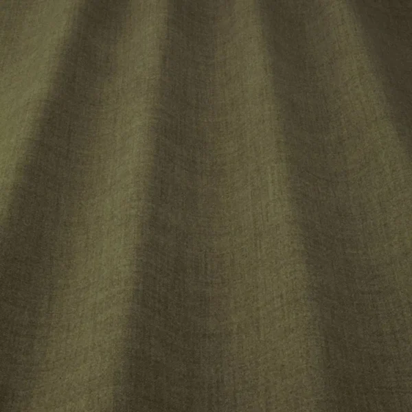 Highland Fabric - Olive by green plain velvet-chenille fabric from iLiv